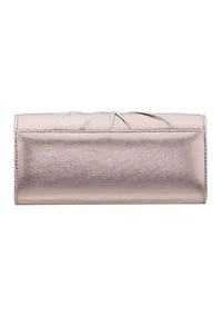 Metallic Twist Flap Clutch
