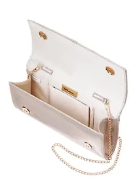 Metallic Twist Flap Clutch