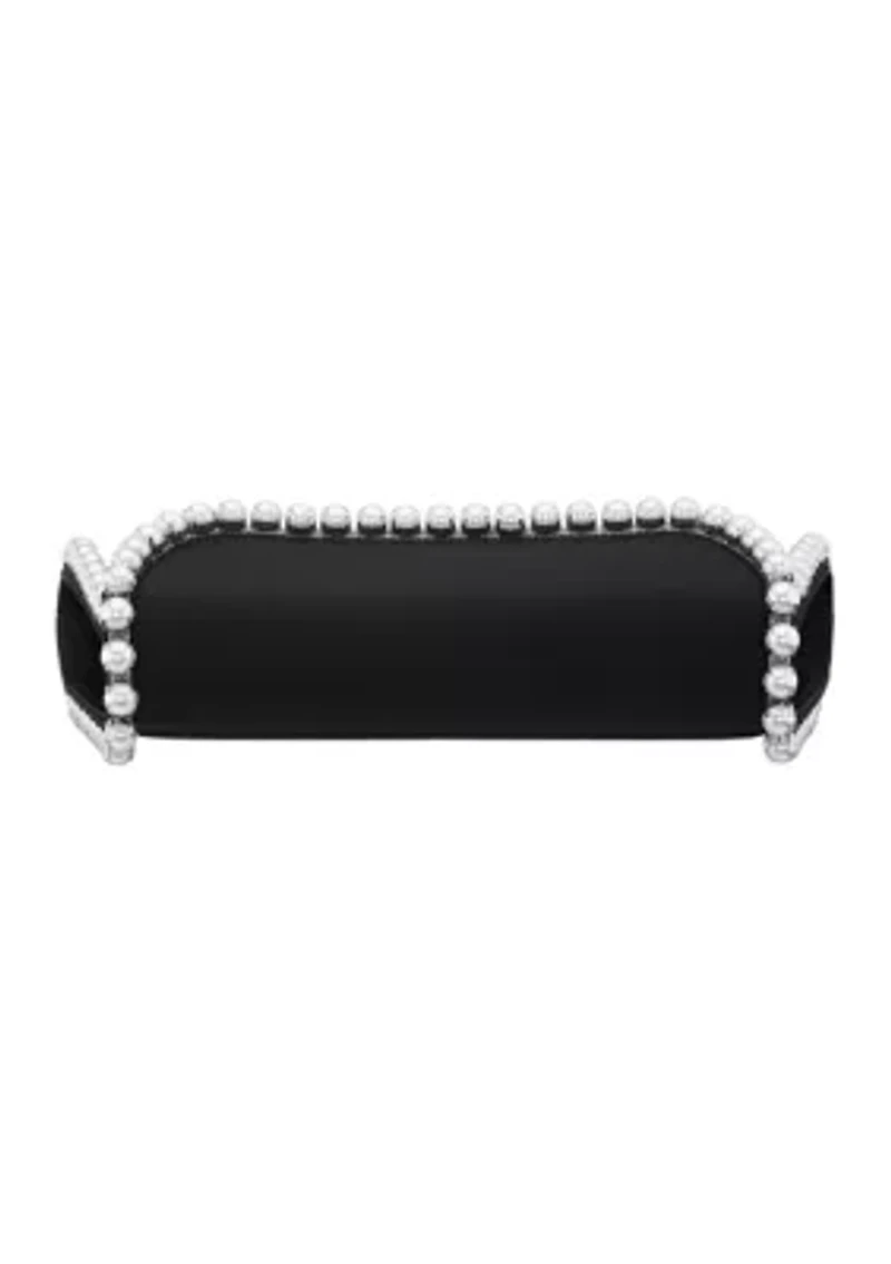 Pearl Trim Flap Clutch