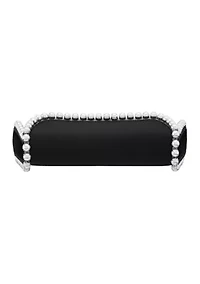 Pearl Trim Flap Clutch 