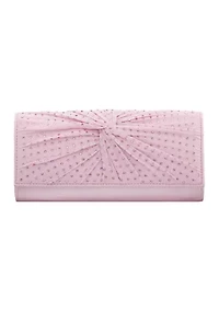 Chiffon Twist Crystal Flap Clutch