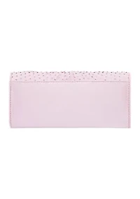 Chiffon Twist Crystal Flap Clutch