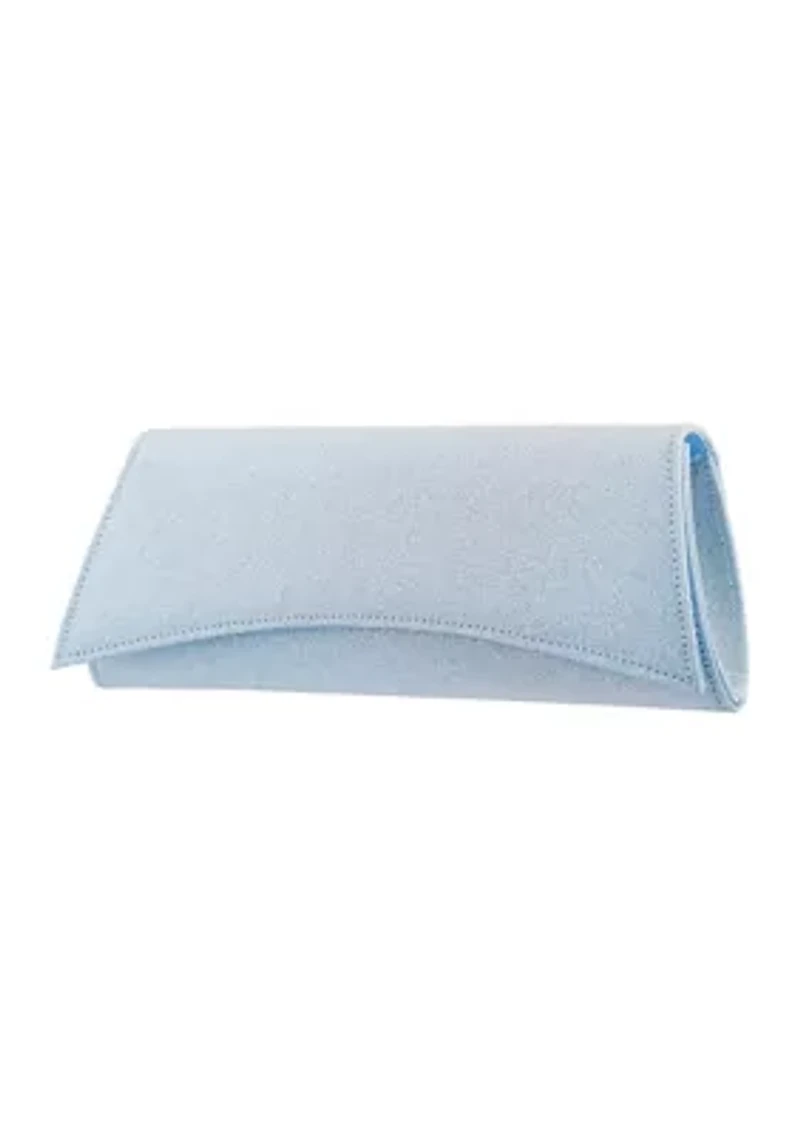 Curved Flat Slim Glitter Clutch