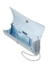 Curved Flat Slim Glitter Clutch