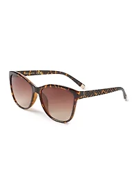 Plastic Cat Eye Embellished Woven Temple Sunglasses