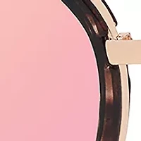 Metal Round Enamel Trim Aviator Sunglasses