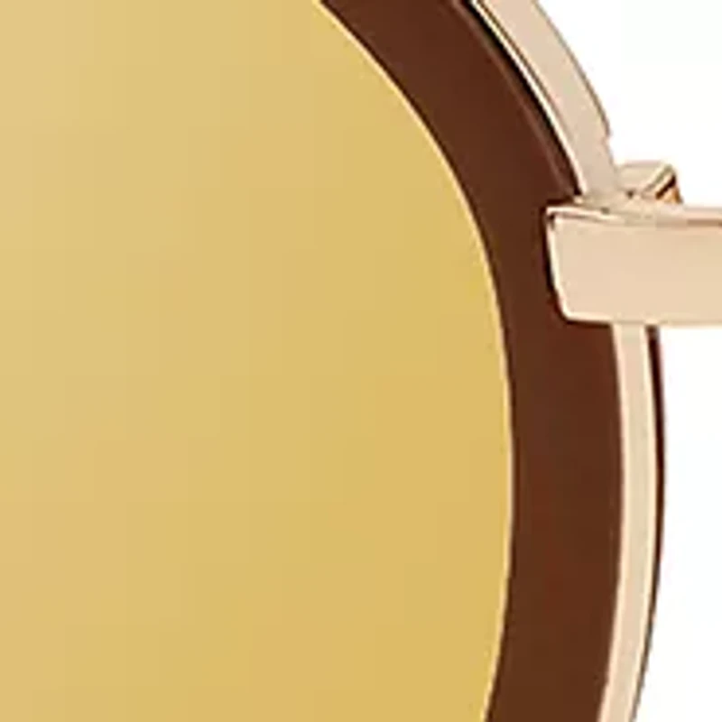 Metal Round Enamel Trim Aviator Sunglasses