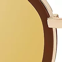 Metal Round Enamel Trim Aviator Sunglasses
