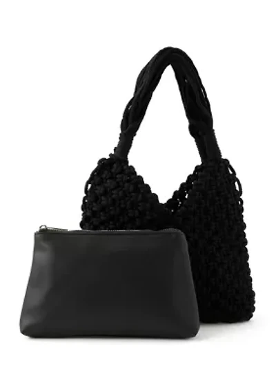 Crochet Tote Bag with Pouch