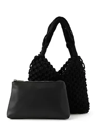 Crochet Tote Bag with Pouch