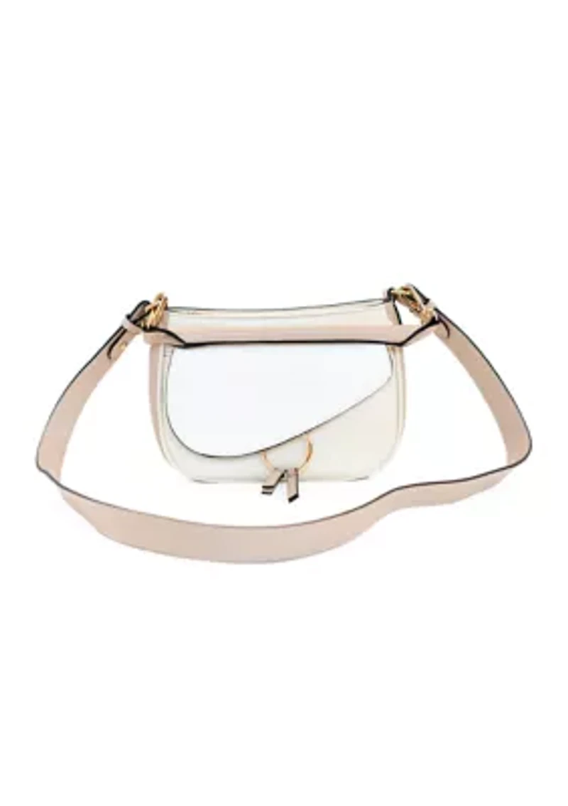 Color Blocked Asymmetrical Flap Crossbody Bag