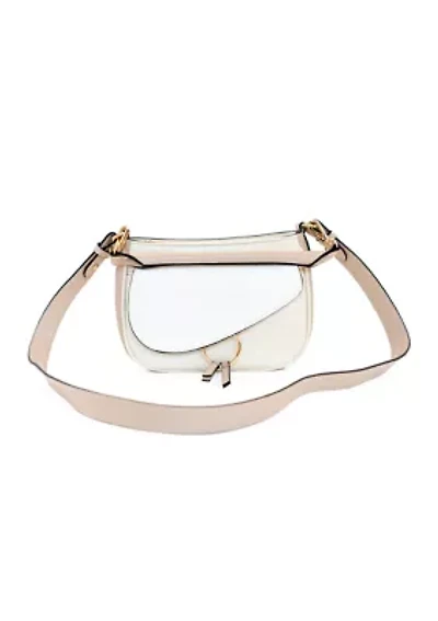 Color Blocked Asymmetrical Flap Crossbody Bag