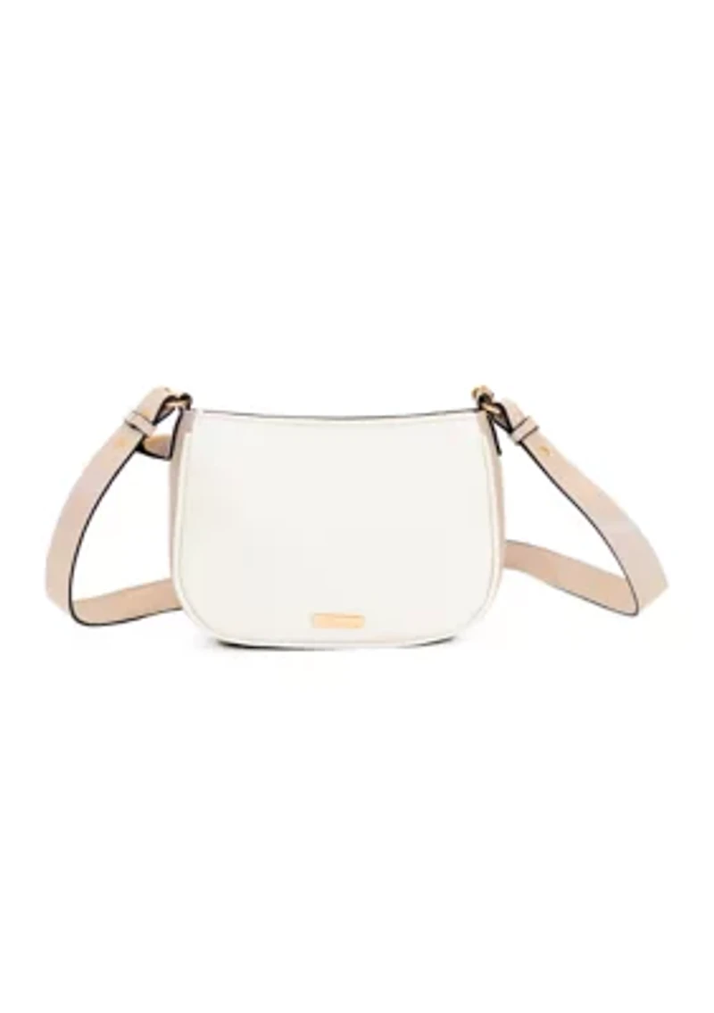 Color Blocked Asymmetrical Flap Crossbody Bag