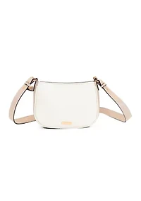 Color Blocked Asymmetrical Flap Crossbody Bag