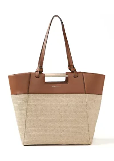 Double Handle Tote with Metal Bar