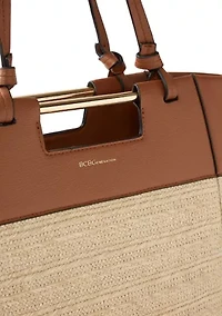 Double Handle Tote with Metal Bar