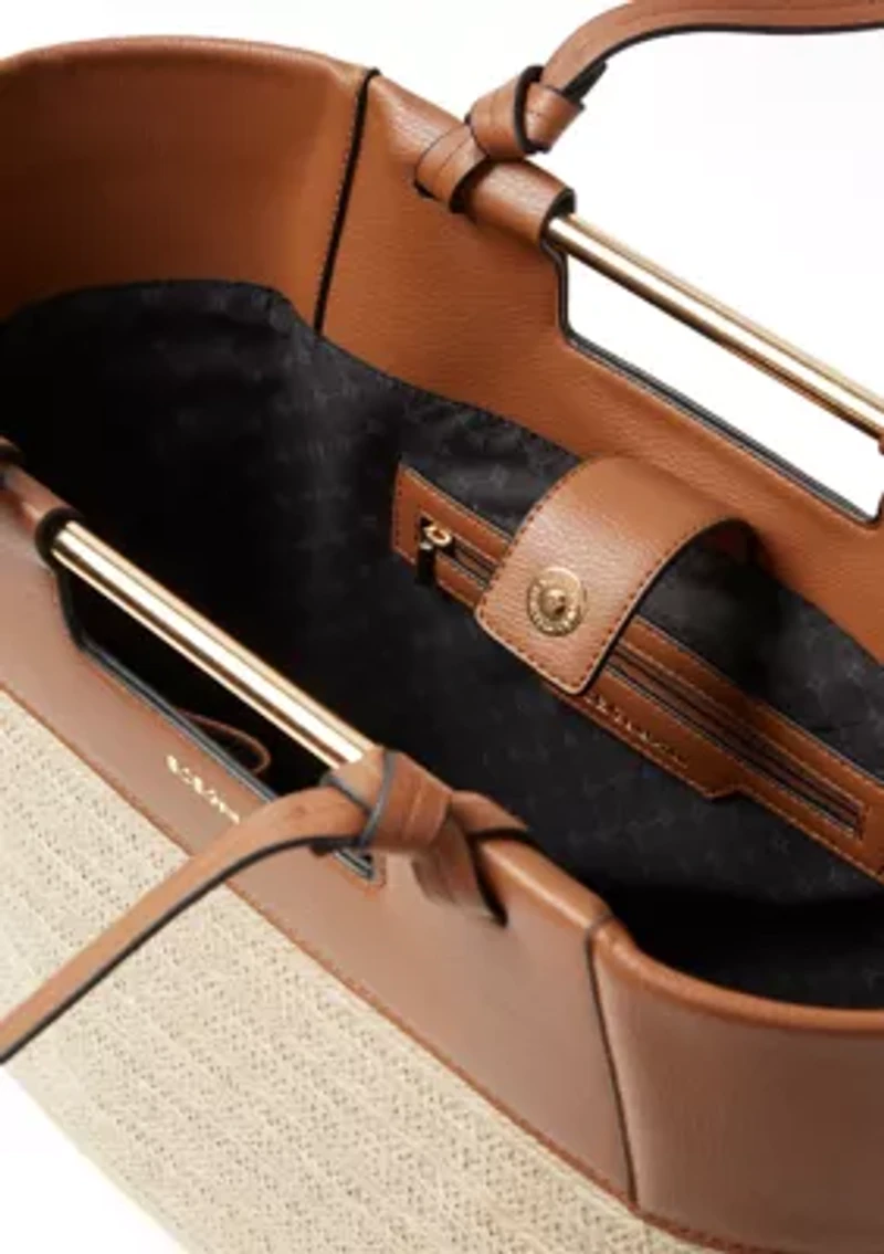 Double Handle Tote with Metal Bar