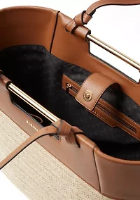 Double Handle Tote with Metal Bar