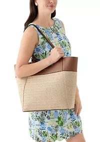 Double Handle Tote with Metal Bar