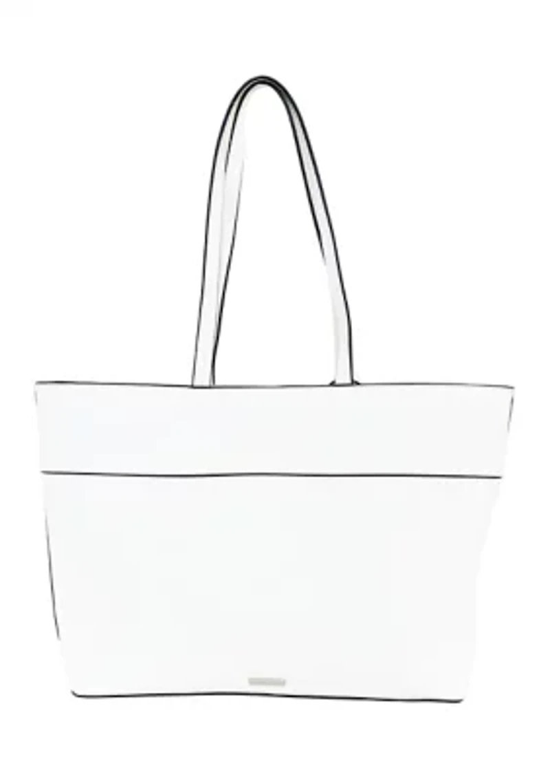 Rhinestone Studded Trim Tote Bag