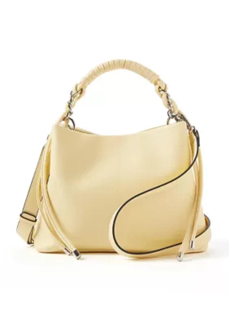 Woven Chain Top Handle Bucket Bag