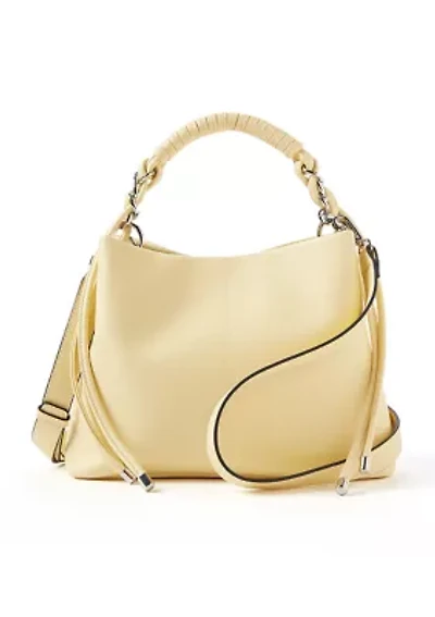 Woven Chain Top Handle Bucket Bag