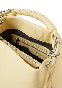 Woven Chain Top Handle Bucket Bag