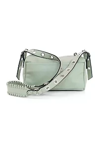 Boxy Shoulder Bag with Whipstitched Buckle Strap