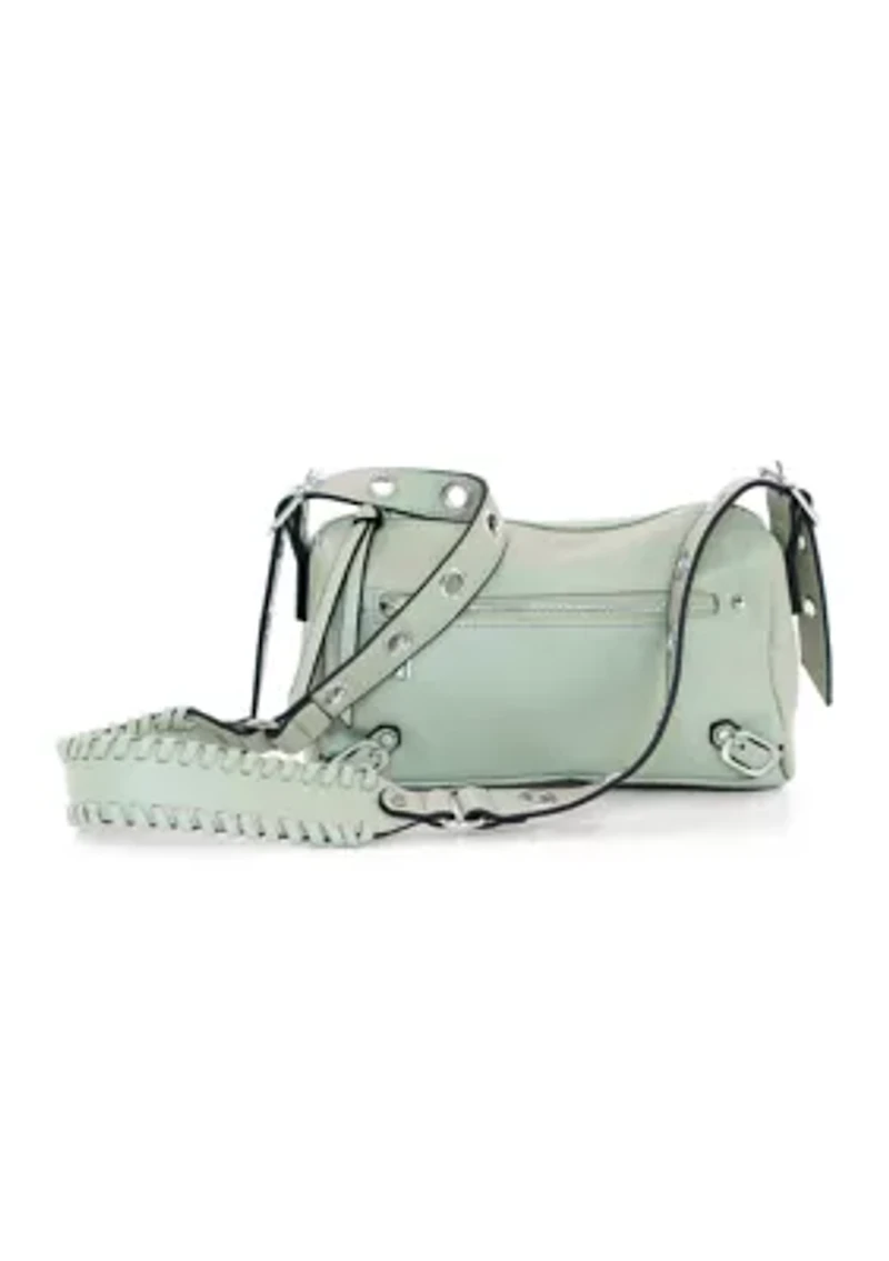 Boxy Shoulder Bag with Whipstitched Buckle Strap