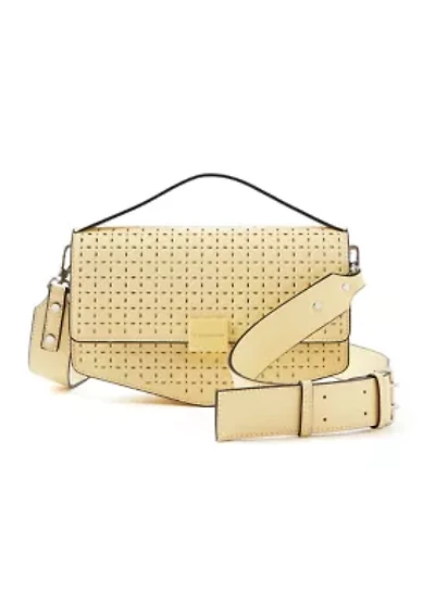 Lasercut Geo Top Handle Crossbody Bag