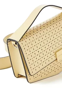 Lasercut Geo Top Handle Crossbody Bag