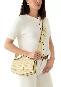 Lasercut Geo Top Handle Crossbody Bag
