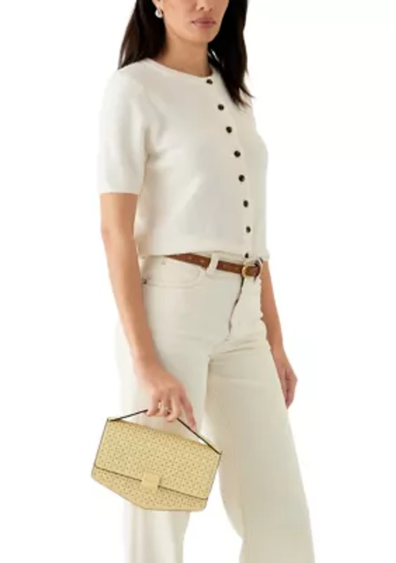 Lasercut Geo Top Handle Crossbody Bag