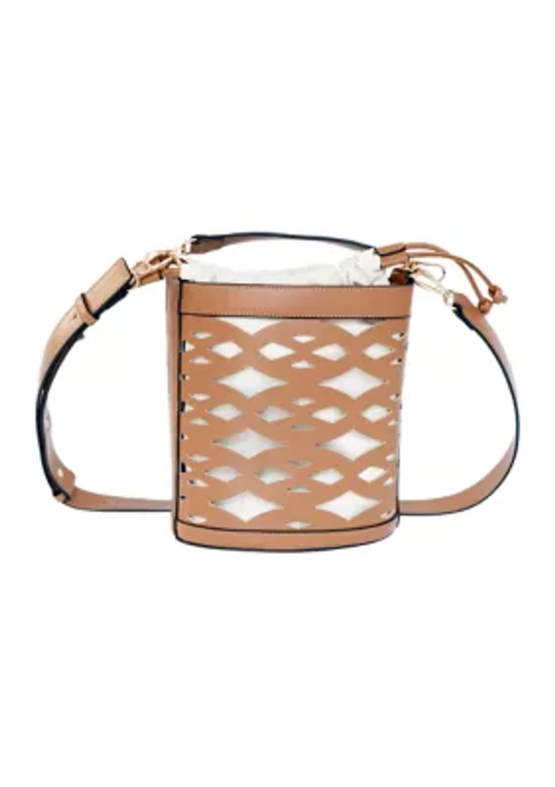 Laser Cut Bucket Crossbody Bag