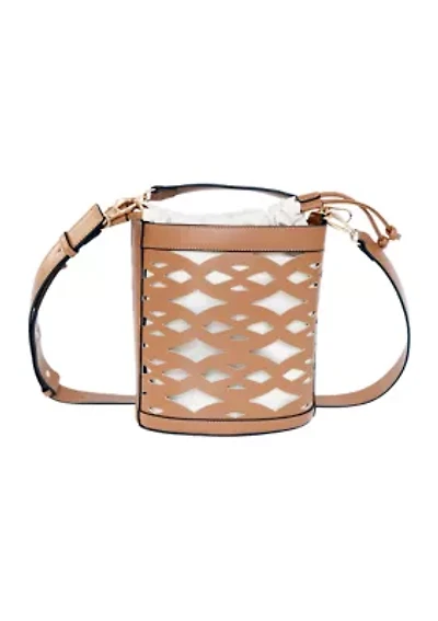 Laser Cut Bucket Crossbody Bag