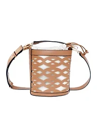 Laser Cut Bucket Crossbody Bag