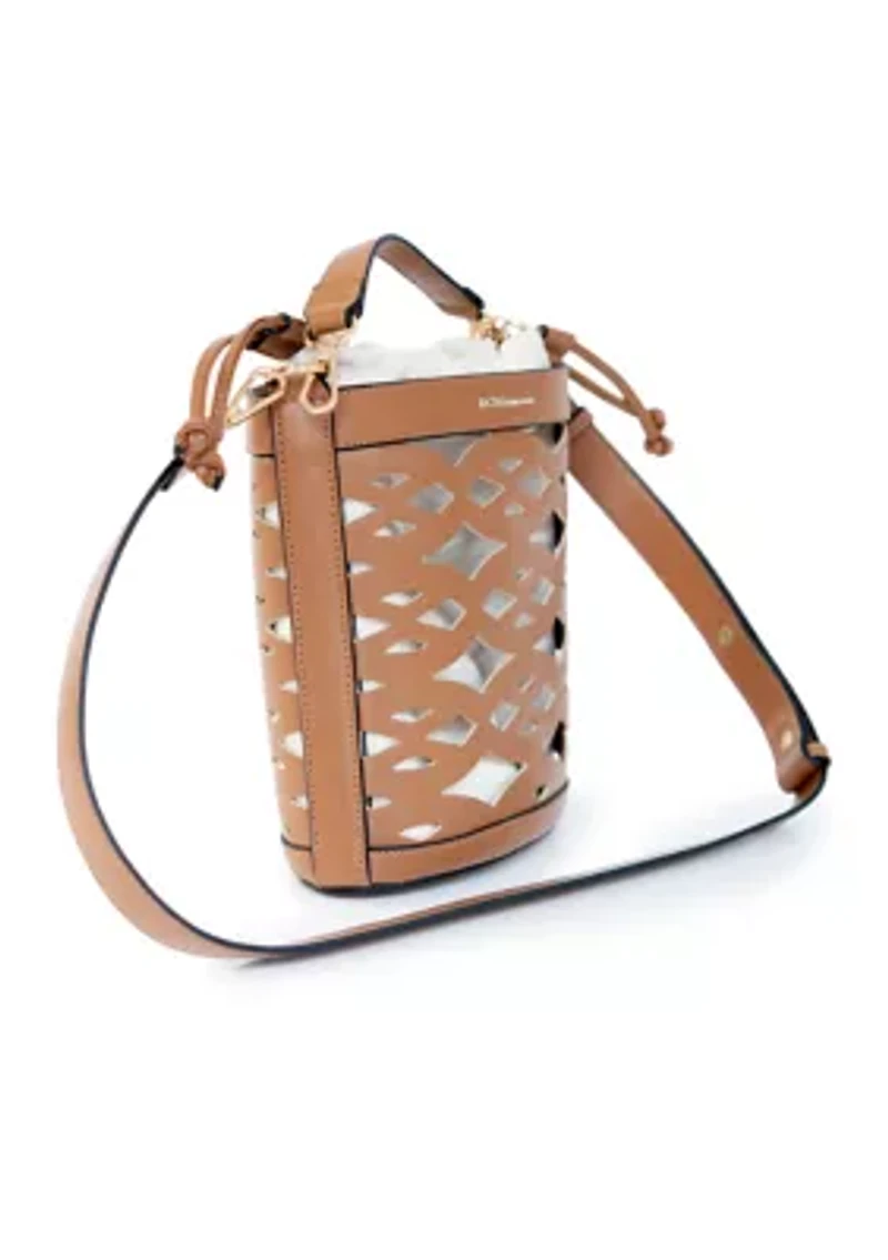 Laser Cut Bucket Crossbody Bag