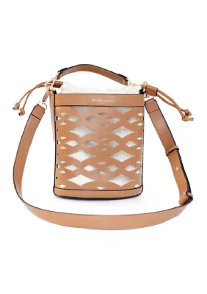 Laser Cut Bucket Crossbody Bag
