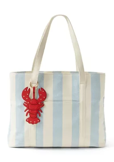 Triple Entry Tote with Bag Charm