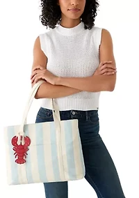 Triple Entry Tote with Bag Charm
