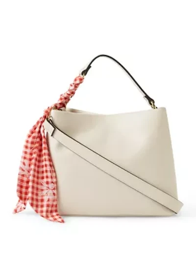 Double Compartment Satchel with Woven Chainhandle