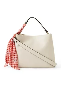Double Compartment Satchel with Woven Chainhandle