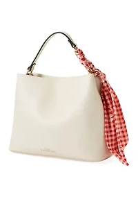 Double Compartment Satchel with Woven Chainhandle