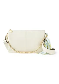 Double Compartment Top Zip Crossbody Bag with Scarf