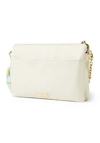 Double Compartment Top Zip Crossbody Bag with Scarf