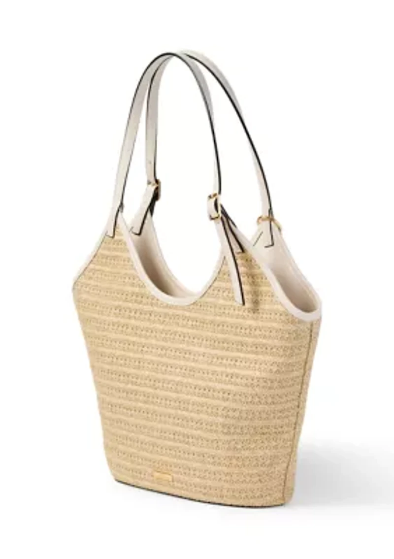 Triple Entry Tote Bag with Buckle Strap