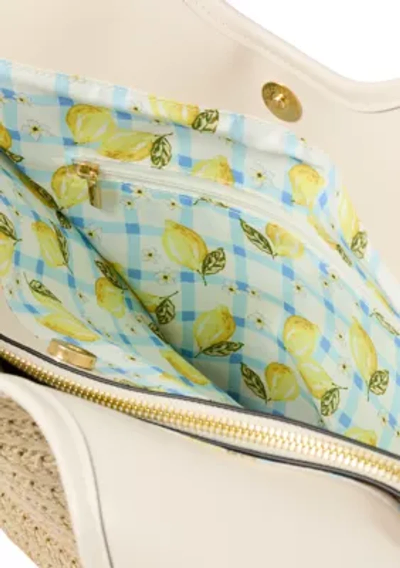 Triple Entry Tote Bag with Buckle Strap