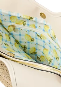 Triple Entry Tote Bag with Buckle Strap