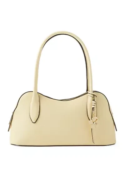 Satchel Bag with Enamel Flower Hang Off