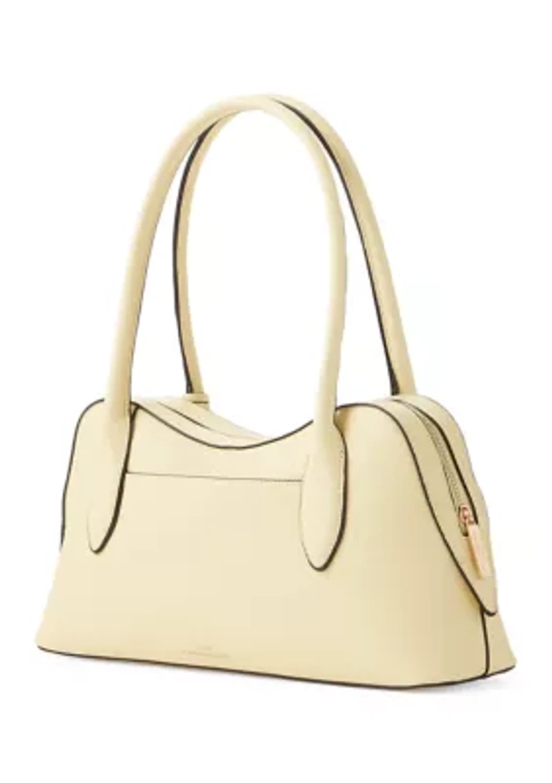 Satchel Bag with Enamel Flower Hang Off